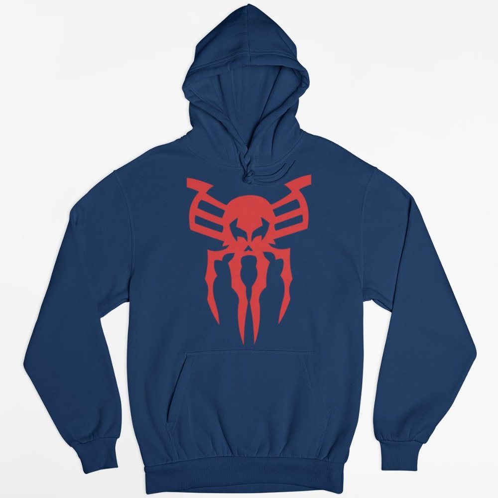 NEW Spiderman 2099 Big Logo Fleece Pullover Hoodie NAVY